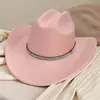 Sombrero de Sol con Ala Grande Estilo Vaquero Occidental Sentido Avanzado Estilo Étnico Sombrero de Fieltro Vacaciones Turismo Cortavientos Accesorios para Escenario Sombrero de Copa
