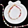 Pulsera Collar de Perlas de Agua Dulce Piedra Colorida Pulsera de Perlas de Piedra Natural Diseñada a Mano Juvenil de Gama Alta