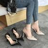 Zapatos de Tacón Alto Pequeños Fragantes de Un Botón para Mujer con Tacón de Aguja Nueva Colección Primavera y Verano 2025 Versátiles Estilo Chica Francesa Sexy Zapatos Puntiagudos