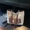 Bolso Tote de Lona para Viajes Diario Mujer Gran Capacidad Nuevo 2025 Casual Otoño e Invierno Más Fácil de Combinar Bolso de Hombro Estudiante Universitario Bolsa para Clase