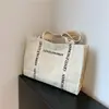 Nova Bolsa Tote de Lona Estampada da Moda de Grande Capacidade para Meninas, Bolsa de Mão Estilo Ins para Ir ao Trabalho, Fazer Compras e Passeios