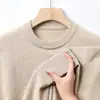 Suéter de tricô liso, gola redonda, para homens, exportação transfronteiriça, nova coleção outono/inverno 2026, feito com fio core-spun, suéter básico versátil