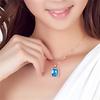 Pingente grande de pedra lapidada com diamantes 12 quilates pingente de gema banhado a ouro 18K cor de diamante colar tesouro topázio azul suíço