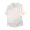 Camisa Polo de Manga Curta para Homens, Camiseta de Tricô Fino com Gola Lapela para o Verão, Textura Casual de Alto Padrão, Top Polo Respirável