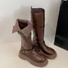 Botas plataforma estilo britânico, botas longas femininas, nova coleção de outono 2026, projetadas para mulheres baixinhas parecerem mais altas e esguias, botas longas estilo cavaleiro retrô