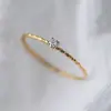 Anillo de Oro de 18K con Mini Diamante, Sentido de Lujo de Alta Gama, Nicho, Lujo Ligero, Anillo de Diamante, Anillo de Gipsófila para Mujer, Joyería Elegante