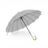 Estilo Ins Liso Cabo Longo Chuva ou Sol Pequeno Fresco 16 Ossos Adereço de Tiro Guarda-chuva à Prova de Vento e Chuva Elegante