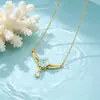 Collar Chapado en Oro Cobre Incrustado con Circonita Cúbica Doble Anillo Incrustado con Diamante Cadena para Clavícula de Lujo Ligero para Mujer Diseño de Nicho Ins Simple Temperamento Joyería de Plata