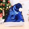 Decoraciones navideñas pieza abatible de doble cara Navidad gorro de lentejuelas de color selección de lentejuelas sombrero navideño de asta para adulto
