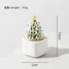 Vidraria Zibo, planta em vaso de árvore de Natal temática de neve sólida, exclusivamente para vendas transfronteiriças, artesanato em vidro, enfeites de mesa criativos, atacado