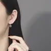 Aretes Corazón Hueco Aretes de Plata 925 para Mujer Joyería Transfronteriza Diseño de Nicho Zirconita Brillante Pinzas para Orejas Regalo de Cumpleaños