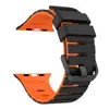 Adequado para Apple Watch Ultra 9876543210 Series, Pulseira de Relógio Esportiva de Silicone Bicolor com Padrão de Piano