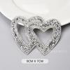 Moda Marca Colorida Resina Diamante Doble Forma de Corazón Cristal Caliente Imagen Ropa Parche Accesorios Decorativos Zapato Bolsa Accesorios