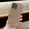 Adequado para Apple 16 Promax Capa de Celular de Couro Liso com Glitter Efeito Onda de Água iPhone 15 Galvanizado 14 Elegante 13 Moderno 12