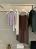 Conjunto de cárdigan simple de manga larga con cuello en V estilo coreano + chaleco sin mangas + pantalones casuales de pierna ancha Y.JIA Otoño 7098