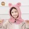 Gorro para Niños Otoño e Invierno Protección para los Oídos Gorro Cálido Niñas Lindo Dibujo Animado Bufanda Gorro de Punto de una Pieza