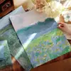 Campos de Flores de Monet Pintura Famosa Retro Papel de Regalo Creativo DIY Material Hecho a Mano Papel Papel de Regalo Papel para Cubierta de Libro