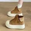 Estilo Coreano Cano Alto Solado Grosso Fashion Versátil Plataforma Sapatos Femininos 2026 Outono Botas Curtas Solado Macio Confortável para os Pés Tênis Board