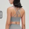 Sujetador Deportivo Nude para Yoga a Prueba de Impactos Sujetador de Fitness de Alta Intensidad Chaleco de Yoga con Espalda Cruzada Cepillado por Ambos Lados para Mujer