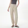 Calça Jogger Yamamoto Texturizada de Seda de Gelo de Tamanho Grande Personalizada para Mulheres, Nova Coleção Verão 2026 Calça Jogger de Cintura Alta com Caimento Leve Estilo Lanterna