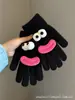 Estilo Ins Dibujo Animado Coreano Estrella de Natillas Terciopelo Coral Guantes Cálidos Estudiante Invierno Exterior Ciclismo Guantes de Cinco Dedos