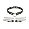 Nuevo collar SM de cuero cómodo de alta calidad, pinzas para pezones, juguetes sexuales para adultos, pinzas para pezones femeninos, juguetes sexuales para parejas