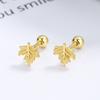 925 Sterling Silver Maple Leaf Thread Brincos de seda Feminino 2022 Nova Moda Nacional Estilo fresco orelha osso unha simples joias de orelha