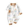 Roupas Body para Recém-Nascidos Estampadas Fofas Algodão Puro Classe A Outono Roupas de Coelhinho Sem Osso para Meninos e Meninas Roupas de Macacão de Manga Longa para Bebês