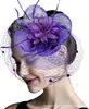 Diadema Europea y Americana de Malla Nueva con Flores y Plumas para Fiesta de Té, Fiesta, Carreras de Caballos, Accesorios para el Cabello de Novia