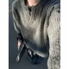Suéter de Punto Trenzado Color Albaricoque para Hombre, Ropa de Punto de Lujo Informal Estilo Americano de Invierno con Diseño de Cuello en V, Adecuado como Capa Interior