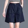 Shorts de Linho Lyocell Tencel Verão Cintura Alta Calças Petite Algodão e Linho Perna Larga Casuais Soltos