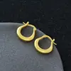 Nuevos Pendientes de Aro Populares Transfronterizos de Pigmento Dorado Francés para Mujer de Otoño e Invierno, Pendientes Ovalados Minimalistas, Brazaletes para Oreja, Aros para Oreja al por Mayor