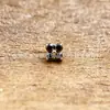 Pendientes de Titanio F136 Color Oro 3 mm Pétalo de Trébol de Cuatro Hojas G23 Titanio Rosca Interna Circonita Labio Stud Piercing en Lengua Joyería
