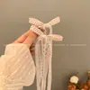 Pinza para el Cabello de Perla con Lazo de Puntos Dulces Clip de Pato de Alta Gama Exquisito Moderno Versátil Sentido de Diseño de Nicho Accesorios para el Cabello