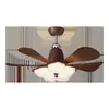 Lámpara de ventilador de techo para restaurante estilo vintage, estilo crema francés, lámpara de ventilador integrada silenciosa de espectro completo que protege los ojos para habitación infantil colorida
