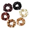 Scrunchies de Cetim Cor Sólida Moda Elásticos para Cabelo