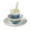 Juego de vajilla comercial melamina dos colores restaurante mostrador comercial vajilla platos cuchara taza vajilla juego de cuatro piezas para uso en hotel
