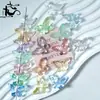 Mariposa de vidrio tallado 20x30 mm al por mayor con agujero vertical, alas tridimensionales, materiales para DIY de pulseras y collares hechos a mano