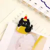 Clips acrílicos de doble cara con forma de bola de carbón, creativos y temáticos de dibujos animados, clips de PP, diseño de gato negro, clips para fotos de alta definición, clips selladores para snacks, venta al por mayor