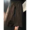 Calça de Moletom Casual com Estampa Completa Cor Café Melanóide Masculina Outono Tendência Marca Estilo Preguiçoso Caimento Reto Perna Larga Solta Calça de Perna Larga