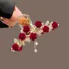 Presilha de Cabelo de Veludo Rosa com Franja para Outono e Inverno, Presilha de Garra Grande, Presilha de Tubarão, Ferramenta de Penteado para a Parte de Trás da Cabeça, Acessório de Cabelo de Alta Qualidade