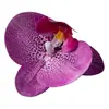 Flor de Falenopsis Individual Simulada 3D de Alta Gama PU Dorado Púrpura DIY Accesorios para Pared de Flores de una Sola Cabeza Material Floral Flor Artificial