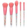 Nuevo 5 caramelos pincel de maquillaje Diamante arcoíris partículas de plástico varilla transparente set de brochas de maquillaje set de brochas para sombra de ojos herramienta de pincel