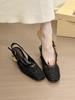 Sandálias de salto grosso estilo francês, elegantes, de nicho, camada única, sapatos femininos, novo vestido retrô, Mary Jane, salto alto, 2025