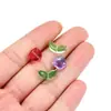 Pétalos de Tulipan de Vidrio con Gradiente de Colores Cuentas de Vidrio Cuentas Sueltas Joyería Hecha a Mano DIY Pulsera Collar Accesorios con Cuentas