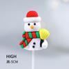 Decoração de bolo de Natal 2024 urso coelho cartão anel de grama folhas chuva seda véspera de Natal festa de feriado plug-in
