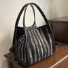 Set de Bolso Tejido a Mano a Rayas de Colores Nuevo Verano 2026 con Estilo Vintage, Bolso de Hombro y Bolso Cruzado Fresco y Sencillo
