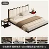 Cama Flotante de Hierro Forjado, Diseño Moderno Simple para Dormitorio del Hogar, Cama Matrimonial para Alquiler, Cama de Hierro Forjado con Marco de Hierro Reforzado y Acolchado Suave Suspendido