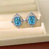 Collar Ovalado de Circonita Azul, Lujo Ligero, Gama Alta, Exquisita Cadena para Clavícula, Elegante Conjunto de Joyería de Personalidad de Nicho
