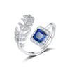 Cross-border AliExpress Fashion Inlaid Zircon Novo Estilo Folha Anel Feminino 18K Personalidade Design Leve Luxo Mão Jóias